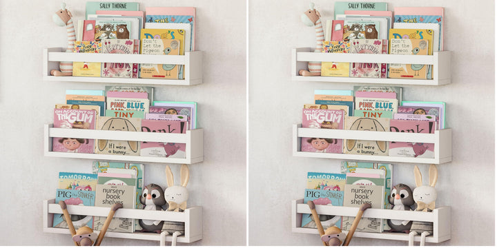 NATURE SUPPLIES Bücherregal Kinder, 3er-Set, Regal Kinderzimmer, Wandregal Kinderzimmer, ideal für B