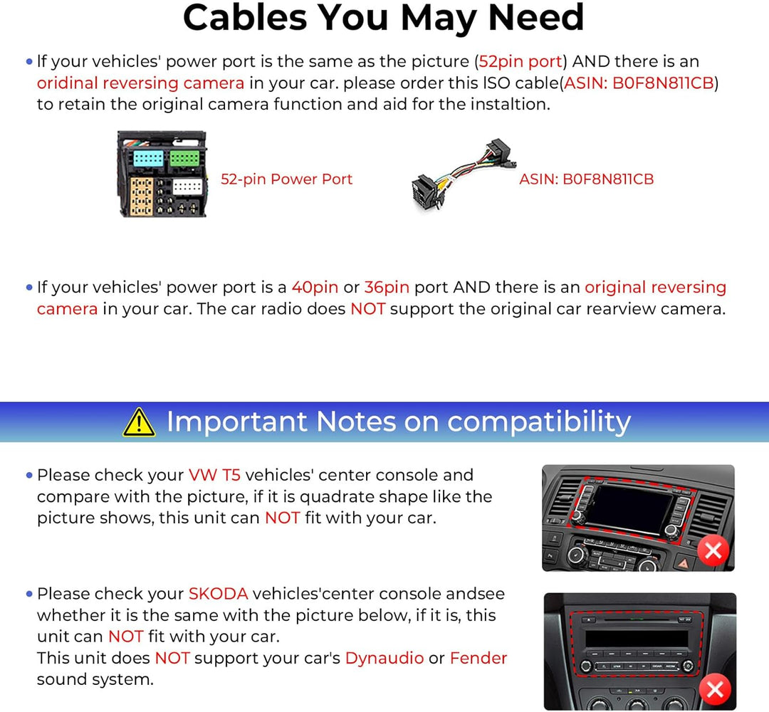 [Upgrade 6+128GB] Autoradio für VW Golf Passat Touran Seat Skoda, 9 Zoll Touchscreen Radio mit Wirel