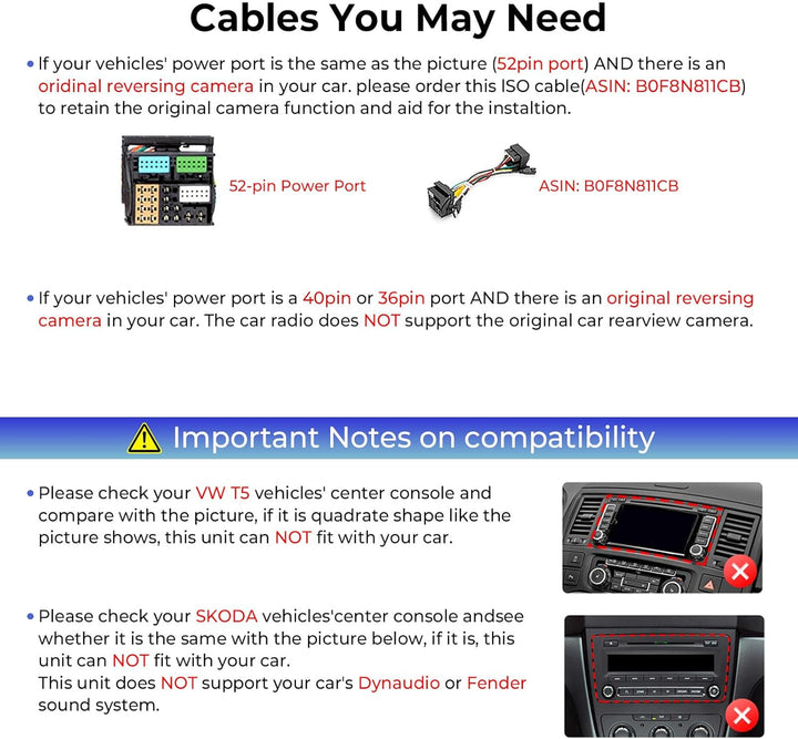 [Upgrade 6+128GB] Autoradio für VW Golf Passat Touran Seat Skoda, 9 Zoll Touchscreen Radio mit Wirel