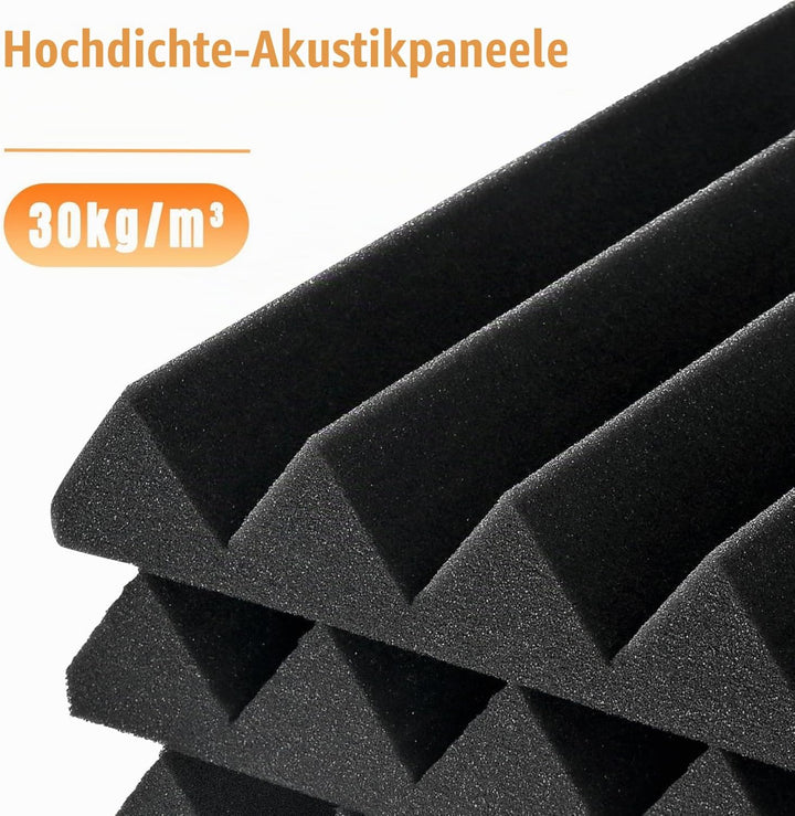 Akustikpaneele selbstklebend 12 Stücke,Akustikschaumstoffplatten Schallabsorbierende Platten Keile S