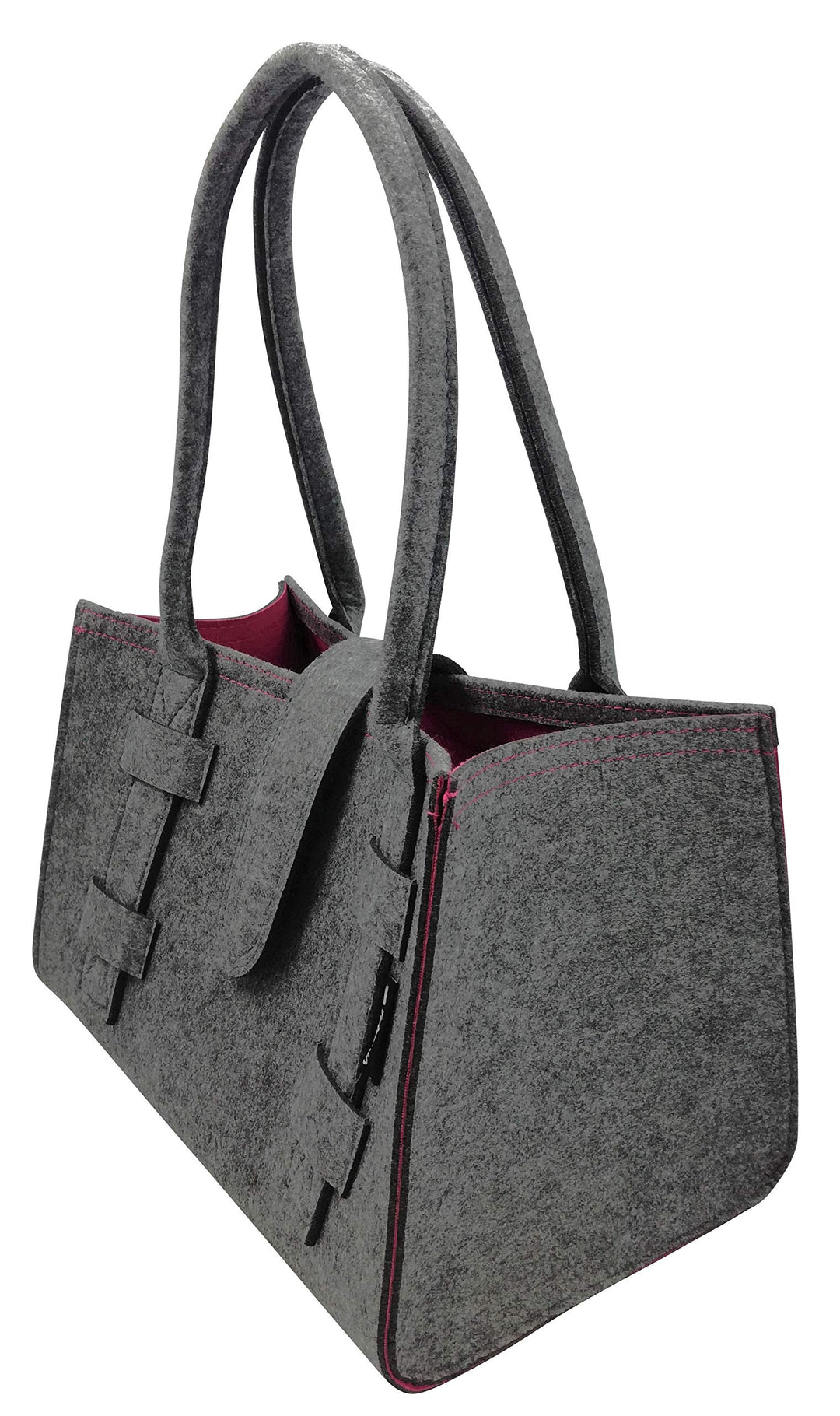 Tebewo Handtasche,Shopping Bag aus Filz, verschliessbare Einkaufs-Tasche mit Henkel, Einkaufskorb, F