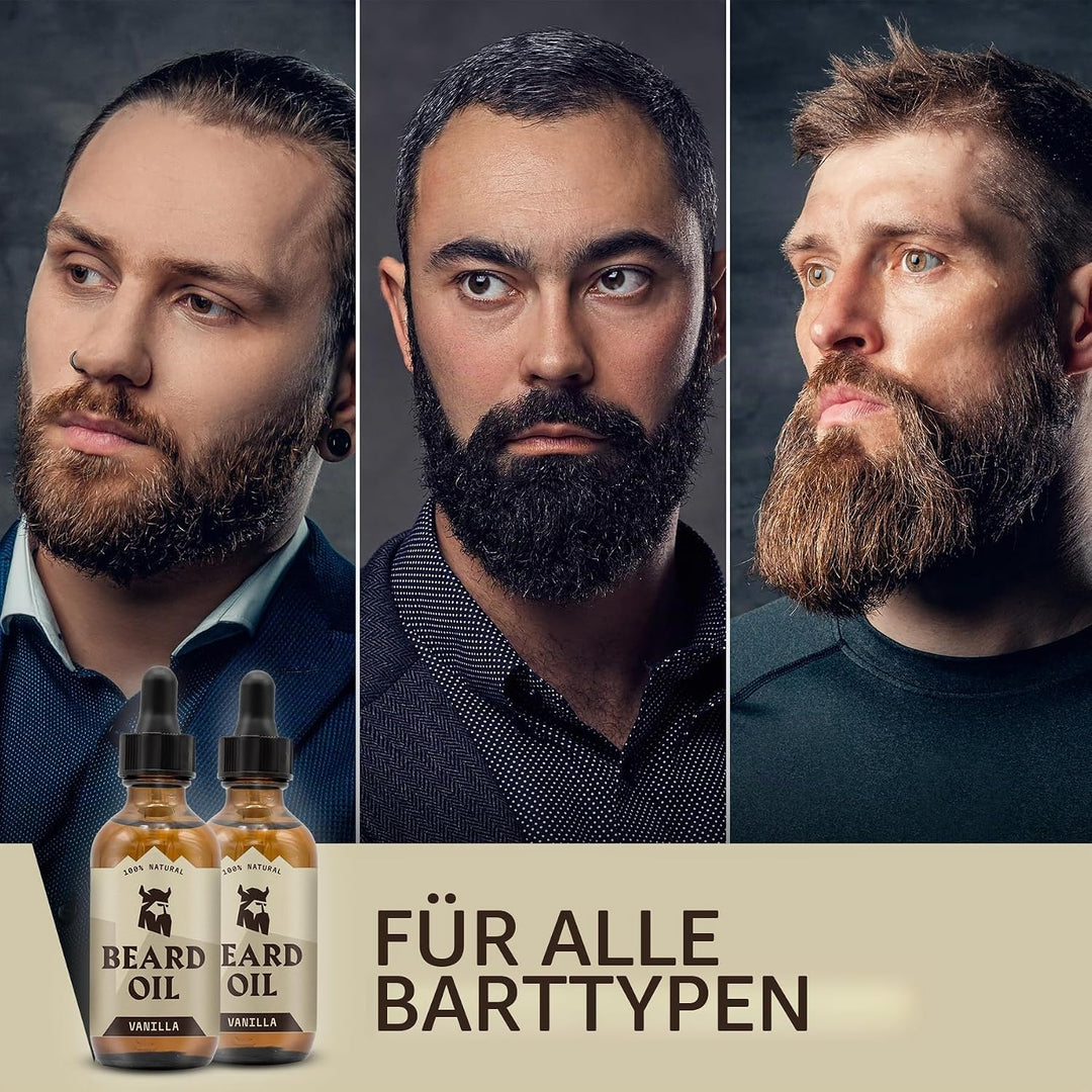 Striking Viking Vanille Bartöl Set - 60 ml, 2er Pack, Vanille - Gegen Juckreiz &amp; Trockenen Bart - Jo
