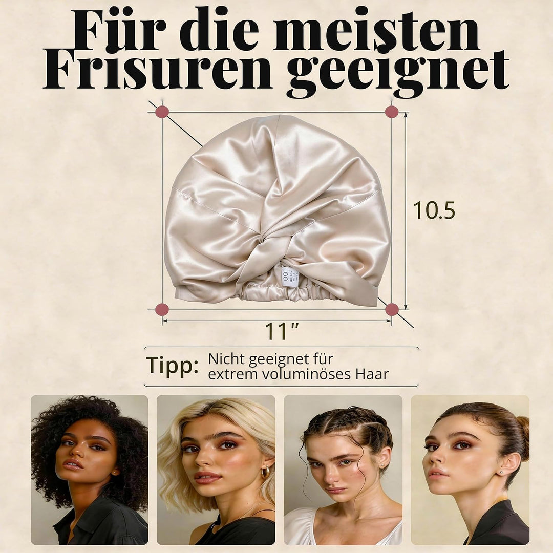 MATASSE Seidenhaube Zum Schlafen Aus 22 Momme Maulbeerseide, Verstellbares Bonnet Seide Für Damen, D