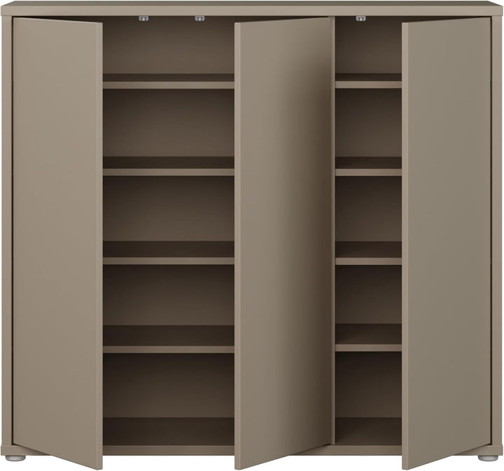 Forte ALICE SPRINGS Schuhschrank 100 110, modern-minimalistisch, 3-türig, Flurschrank, Holzwerkstoff