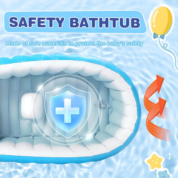 Aufblasbare Baby Badewanne, Säuglings Kinder Badewanne mit Luftpumpe, Reise Tragbare Badewanne für D