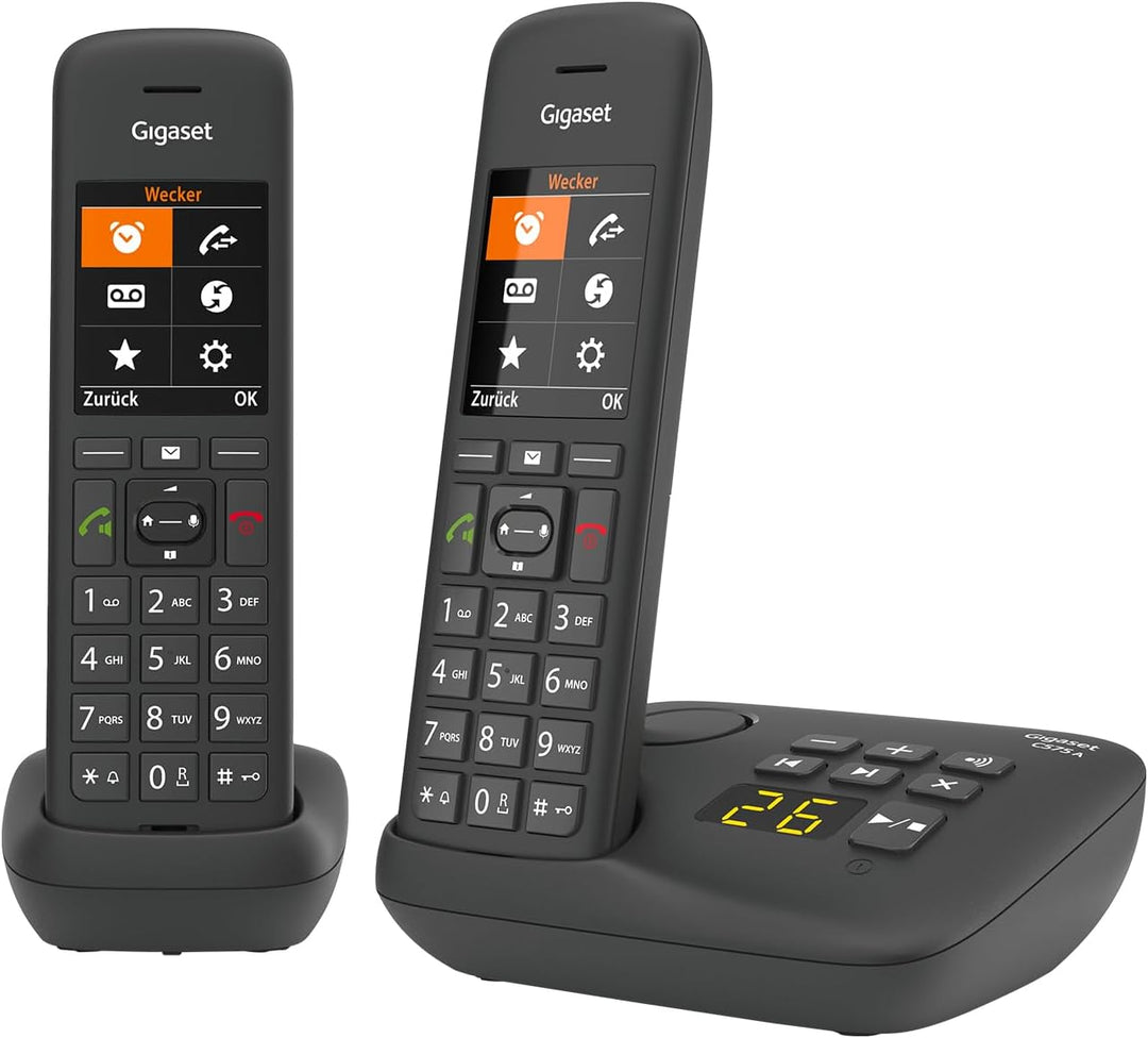 Gigaset C575A Duo, 2 Schnurlose Telefone mit Anrufbeantworter, grosses Farbdisplay mit aktueller Ben