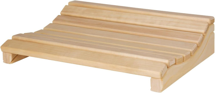 SUNNYDEALS Holz Sauna-Kopfstütze | ergonomische Sauna Kopflehne aus Espenholz | wellenförmiges Sauna