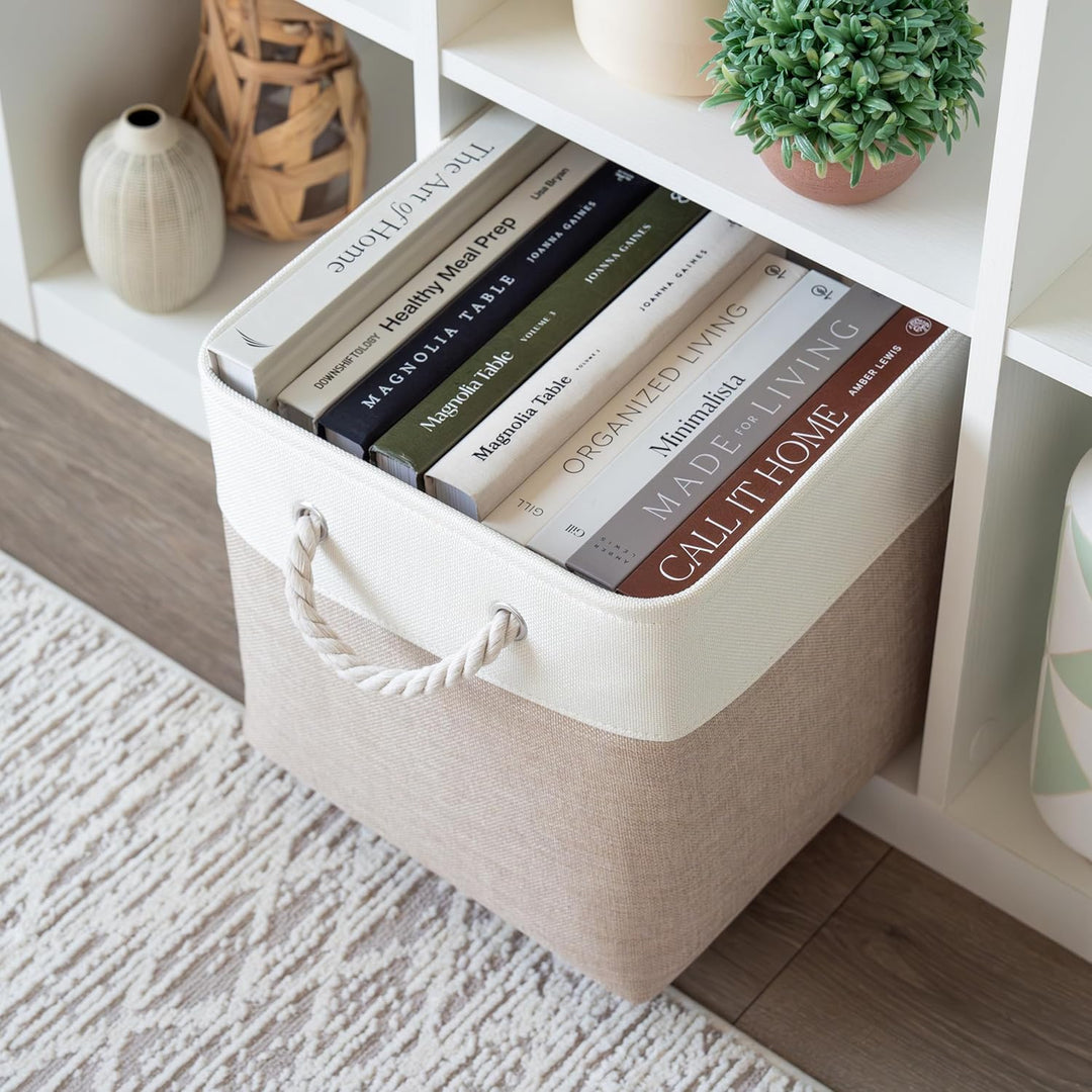 OrganiHaus Aufbewahrungsbox 30x30x30 cm 4er-Set, Stoffwürfel Regalkörbe, Aufbewahrungsbox Stoff, Abl