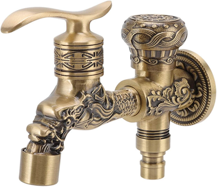 Garten-Wasserhahn für Den Aussenbereich, 2 Griffe, 2-Loch-Kupfer, Pferdeform, Zapfhahn, Hinterhof-Wa