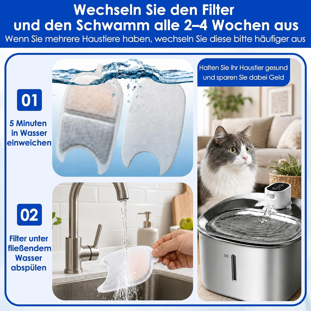 36 Stück Katzenbrunnen Filter, Filter für Katzenbrunnen, Katzen Trinkbrunnen Filter 2L / 3.2L / 4L,1