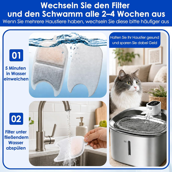 36 Stück Katzenbrunnen Filter, Filter für Katzenbrunnen, Katzen Trinkbrunnen Filter 2L / 3.2L / 4L,1