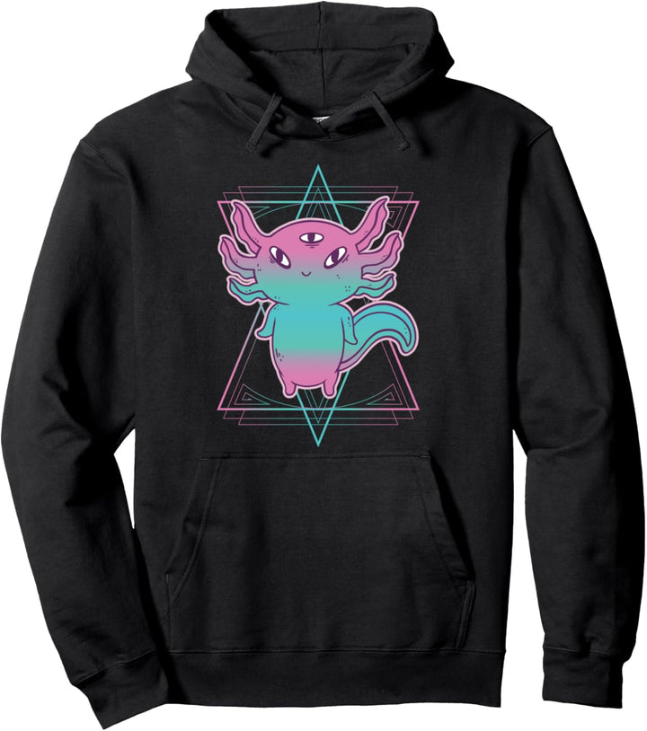 Pastel Goth Axolotl Pullover Hoodie
