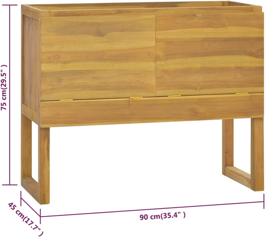 Tidyard Badschrank Unterschrank Waschbeckenunterschrank Badschrank Badmöbel Massivholz Teak 45x45x75