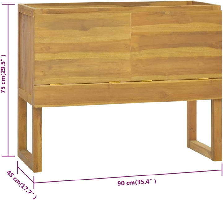 Tidyard Badschrank Unterschrank Waschbeckenunterschrank Badschrank Badmöbel Massivholz Teak 45x45x75