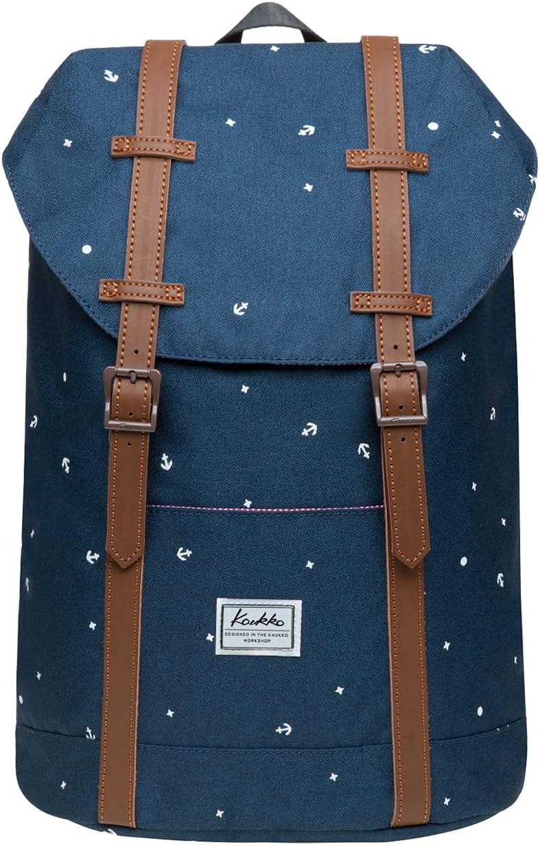 KAUKKO Rucksack Klein Damen Herren Schön und Praktisch Mini Daypack mit Laptopfach für 10" Notebook