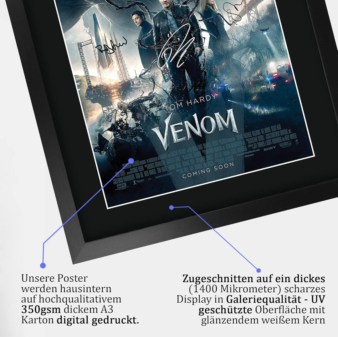 HWC Trading Venom Die Darsteller Tom Hardy Riz Ahmed Geschenke Printed Poster Autogramm Bild für Fil
