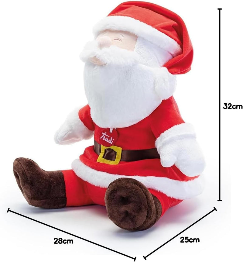 Trudi Weinachtsmann sitzt Santa Claus Puppe Plüsch. Stuffed Doll Sankt Nikolaus Geschenk | 28x32x25c