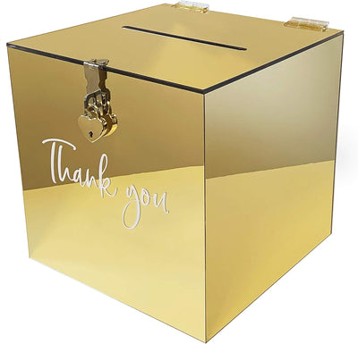 Acryl Geschenk Karten Box für Hochzeit | Wishing Well Wedding Card Box | Geldbox mit Herz Schloss |