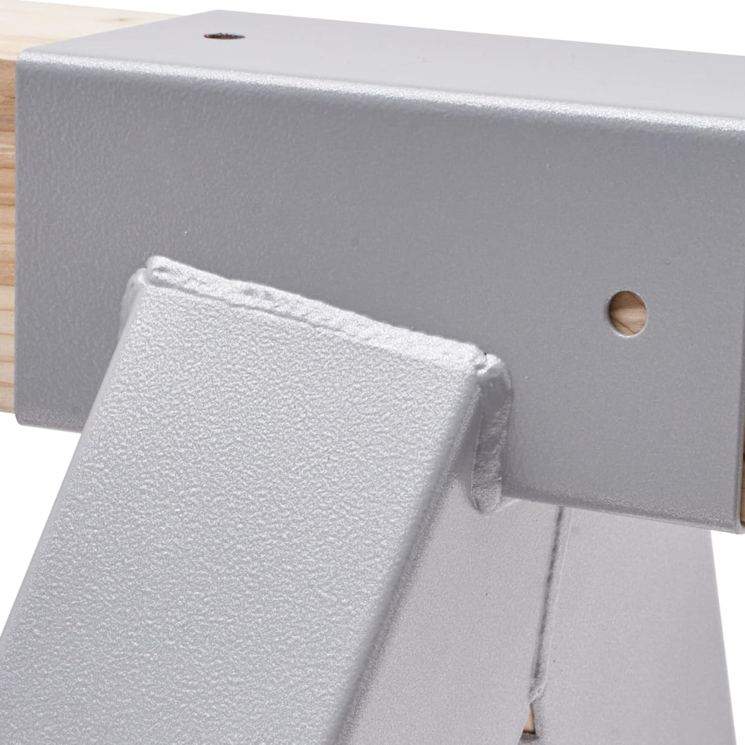 TRIBECCO® Vierkant Schaukelverbinder 90/90mm (100°, Grau) aus pulverbeschichtetem Stahlblech für Gar