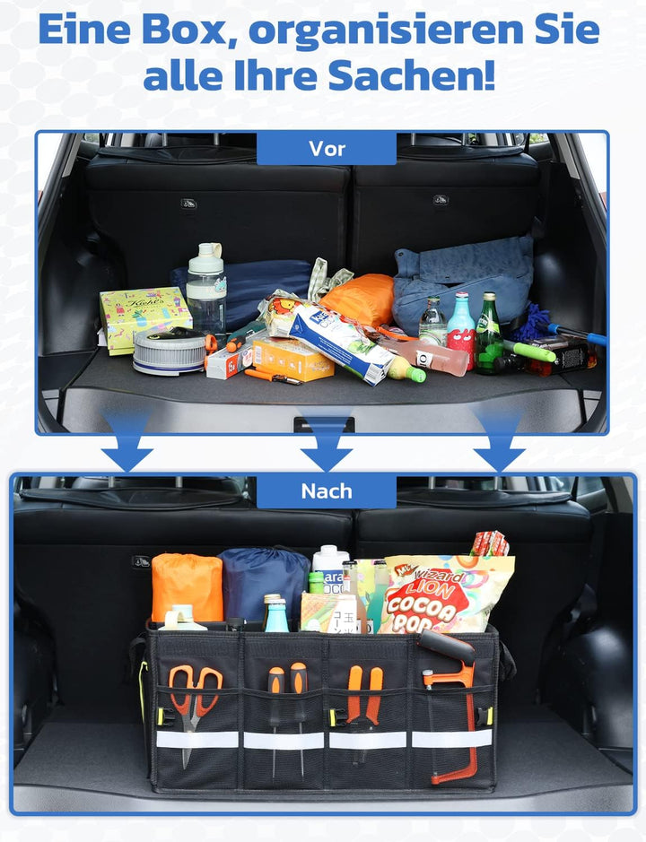 Oasser Kofferraumtasche Kofferraum Organizer mit Deckel Autobox Auto Box Tasche Wasserdicht Rutschfe