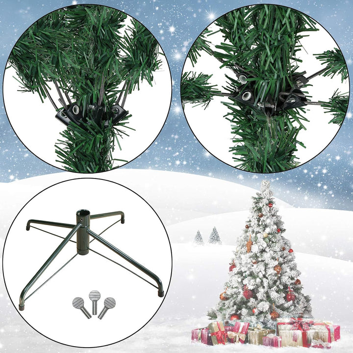 BB Sport Luxus Christbaum 240 cm Dunkelgrün-Puderzucker künstlicher Weihnachtsbaum PE/PVC Spritzguss