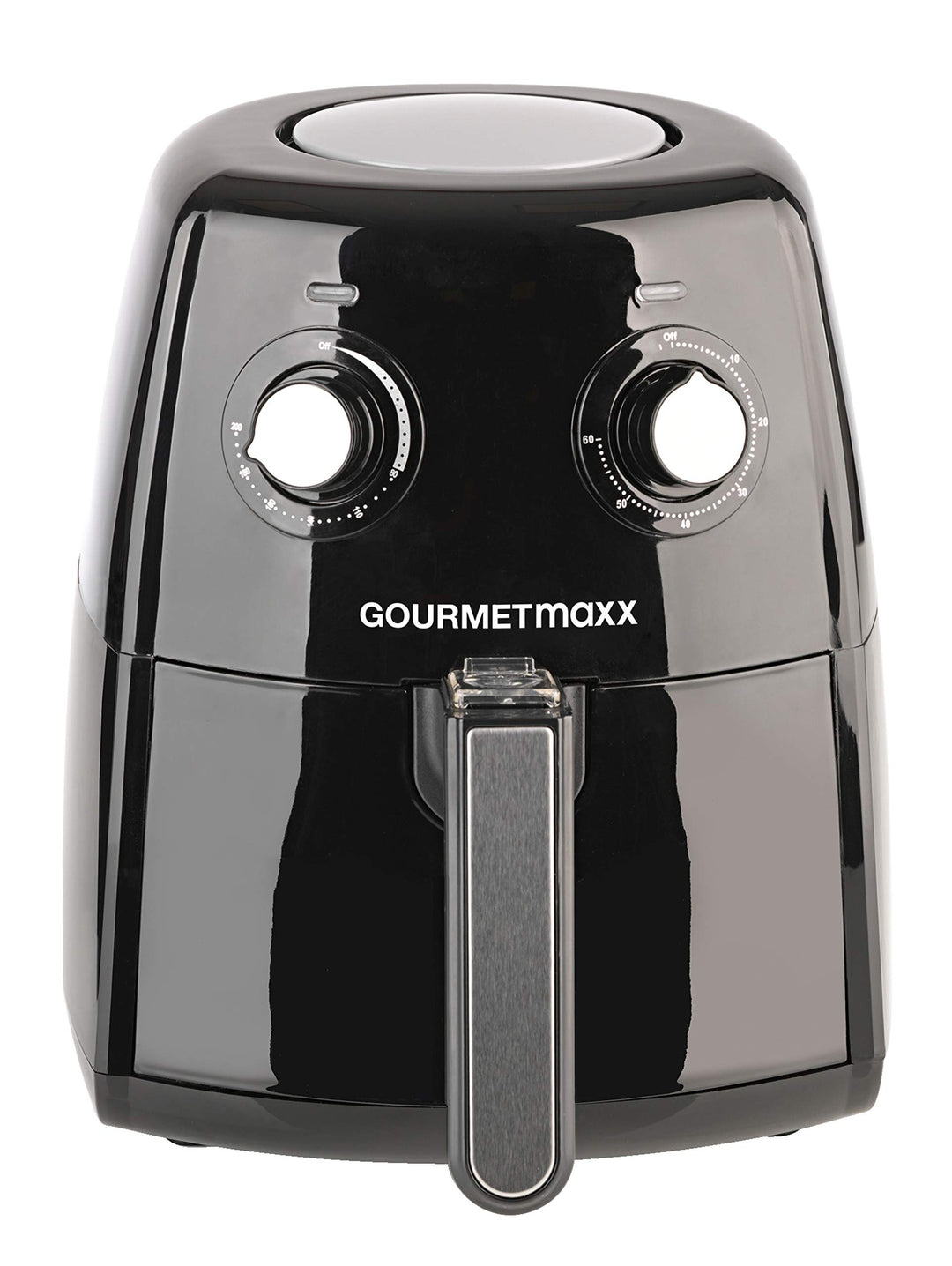 Gourmetmaxx XL 1500 W Hot Air Fryer, 2,5 l, einfarbig, Schwarz, Silber, freistehend, 2,5 l, 200 °C,