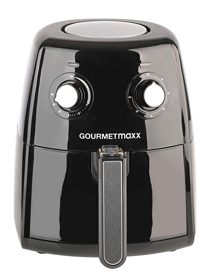 Gourmetmaxx XL 1500 W Hot Air Fryer, 2,5 l, einfarbig, Schwarz, Silber, freistehend, 2,5 l, 200 °C,