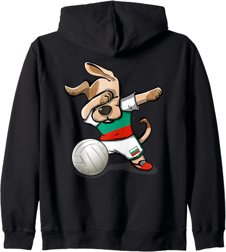 Tupfender Hund Bulgarien Volleyball Bulgarische Flagge Sport Kapuzenjacke