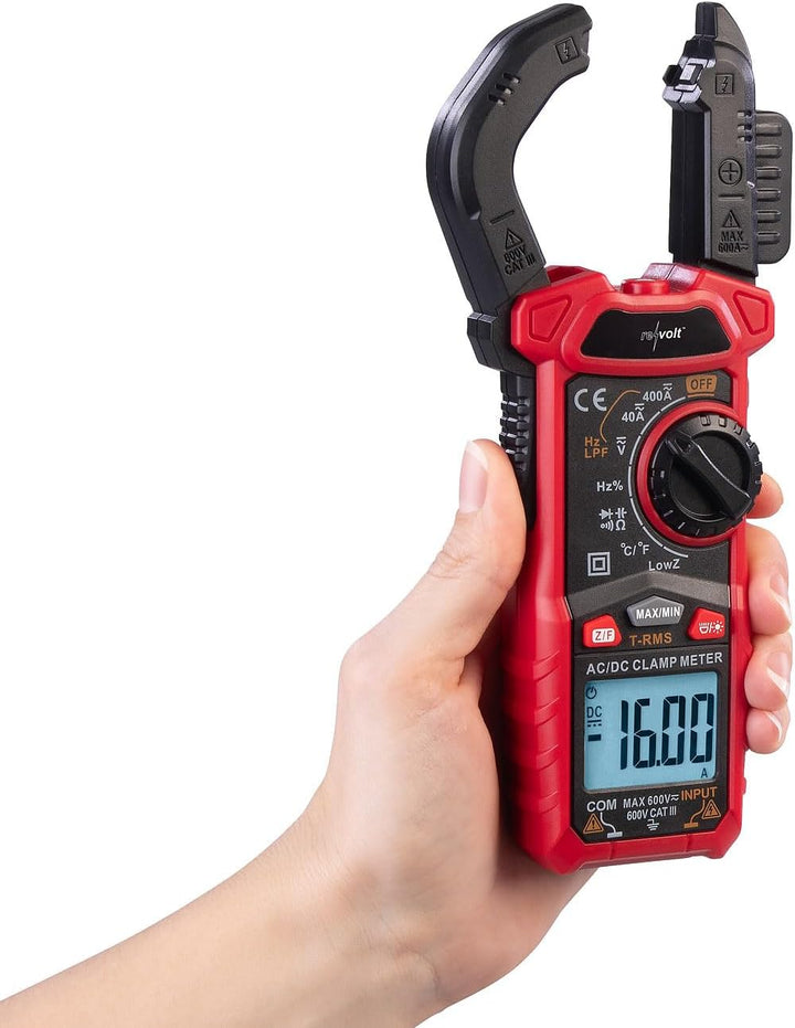 revolt Multimeter: Strommesszange AC & DC, Strom, Spannung bis 600 Volt, True RMS-4000 (Zangenampere