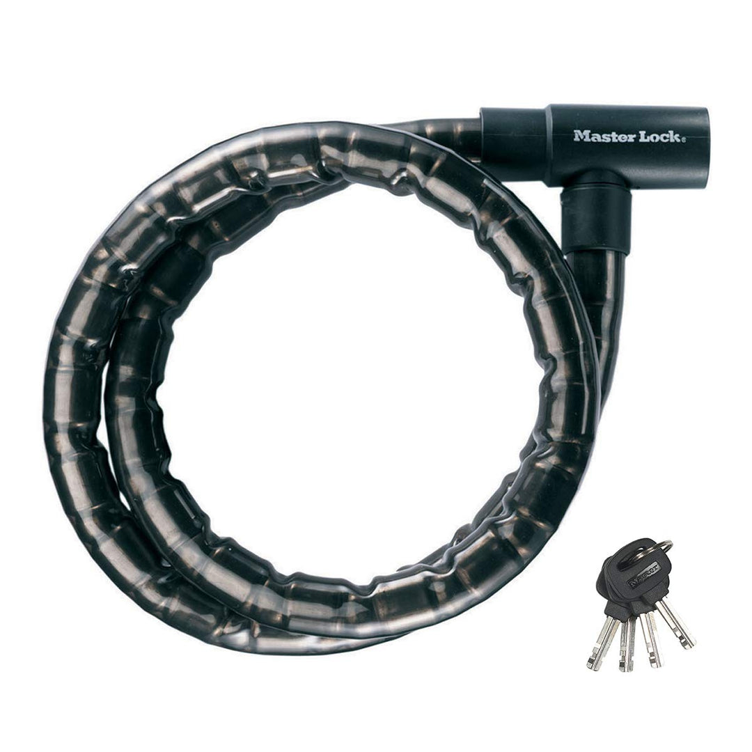 MASTER LOCK Motorradschloss [Schlüssel] [2 m Stahlkabel] [Wetterfest] 8218EURDPS - Ideal für Fahrräd