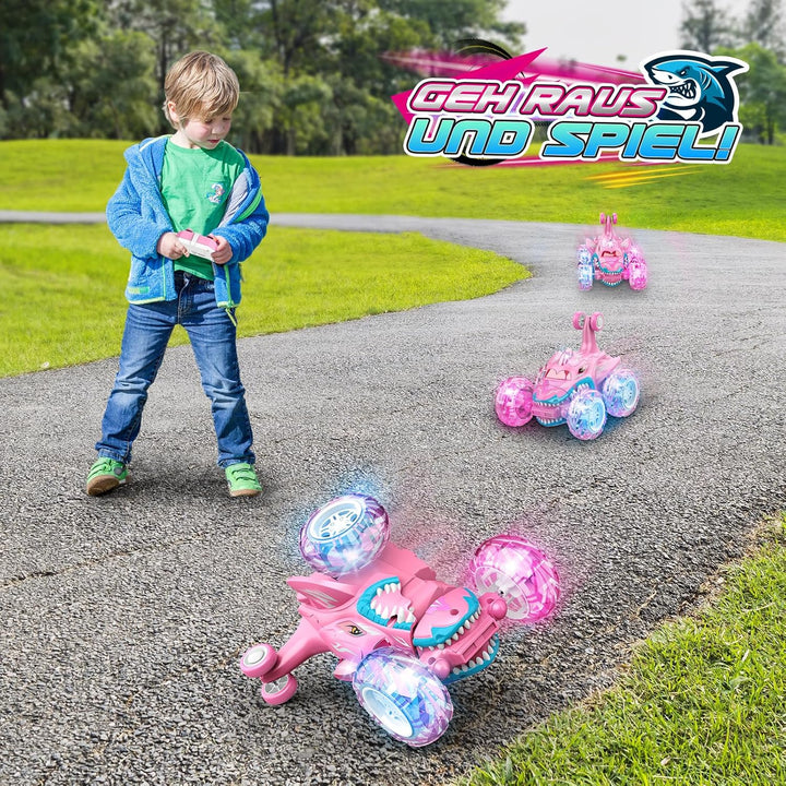 Dislocati Hai RC Stunt Auto, 2.4Ghz 360°-Drehung LED Ferngesteuertes Auto, Spielzeug & Geschenke für