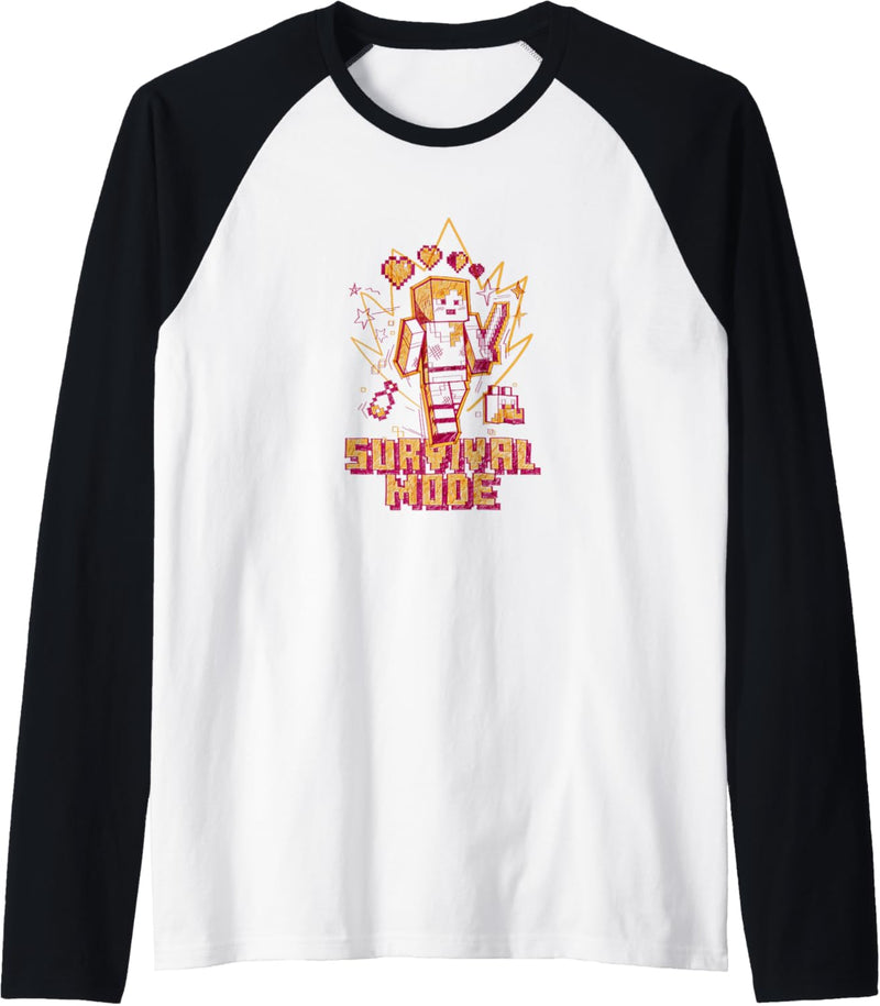 Minecraft Alex Survival-Modus, Rot / Orange Raglan
