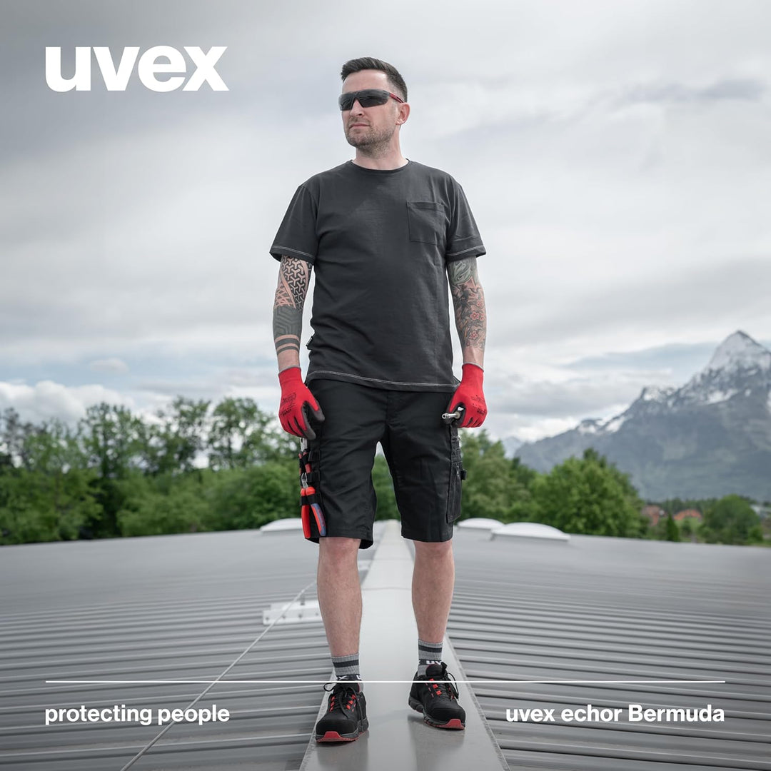 uvex echor Bermuda - Kurze Premium Arbeitshose - Herren-Cargohose - Stretch-Bund, leicht, elastisch