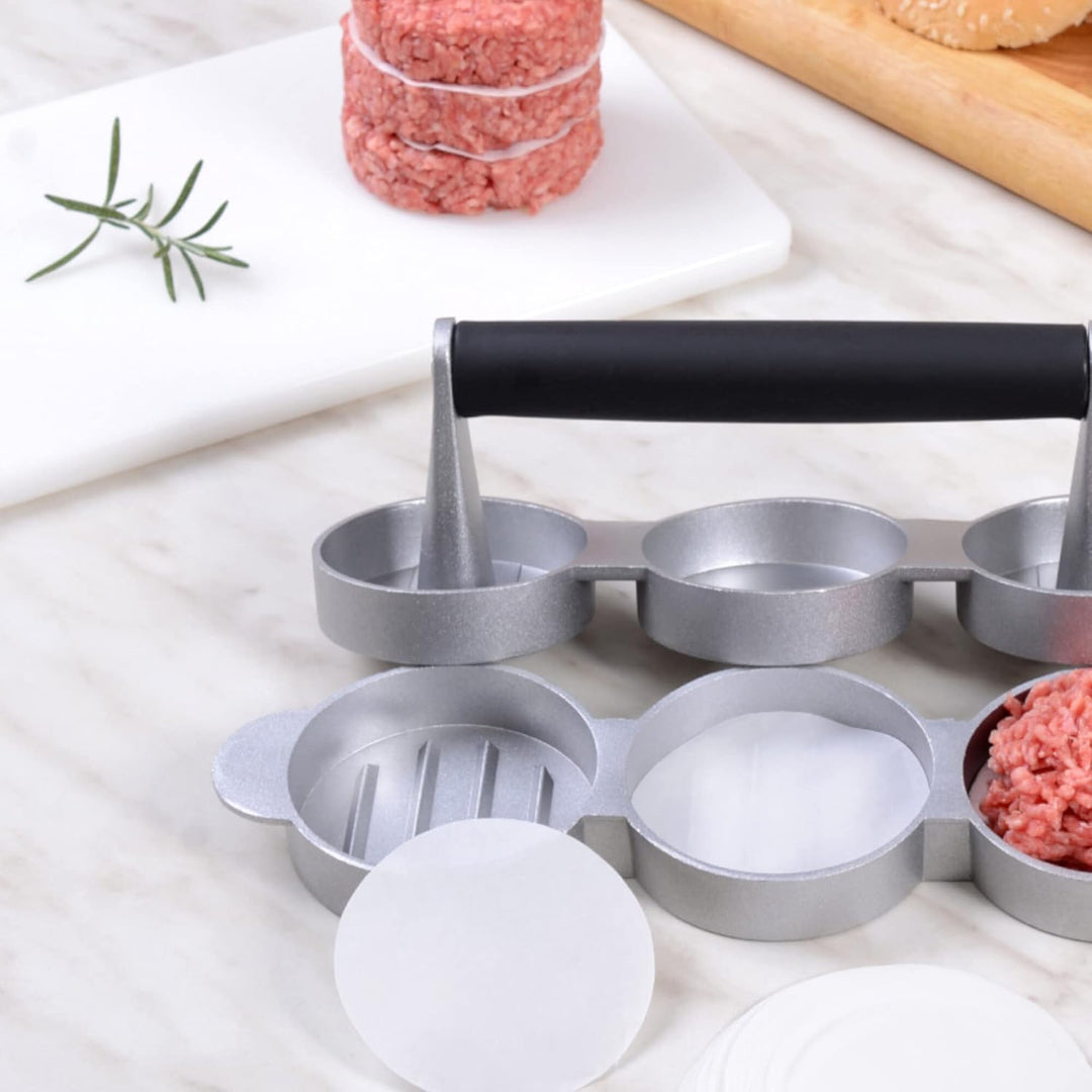 GRÄWE Backpapier für Burgerpresse, 500 Stück für 3er Party-Hamburgerpresse, Burgerpapier, Papier für