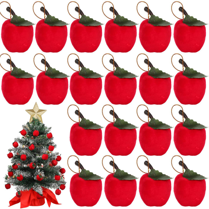 24X 3cm Rote Äpfel Weihnachtsbaum hängende Anhänger Ornamente hängen für Schule Firma Mall (Red)
