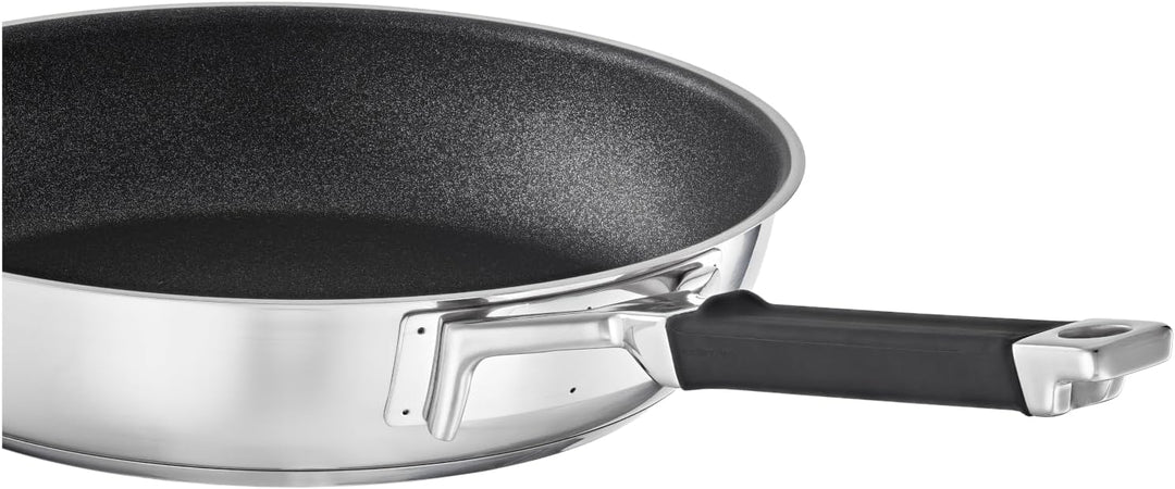 RÖSLE SILENCE PRO Bratpfanne, Pfanne mit kratzfester Premium-Antihaftversiegelung ProResist, Silikon