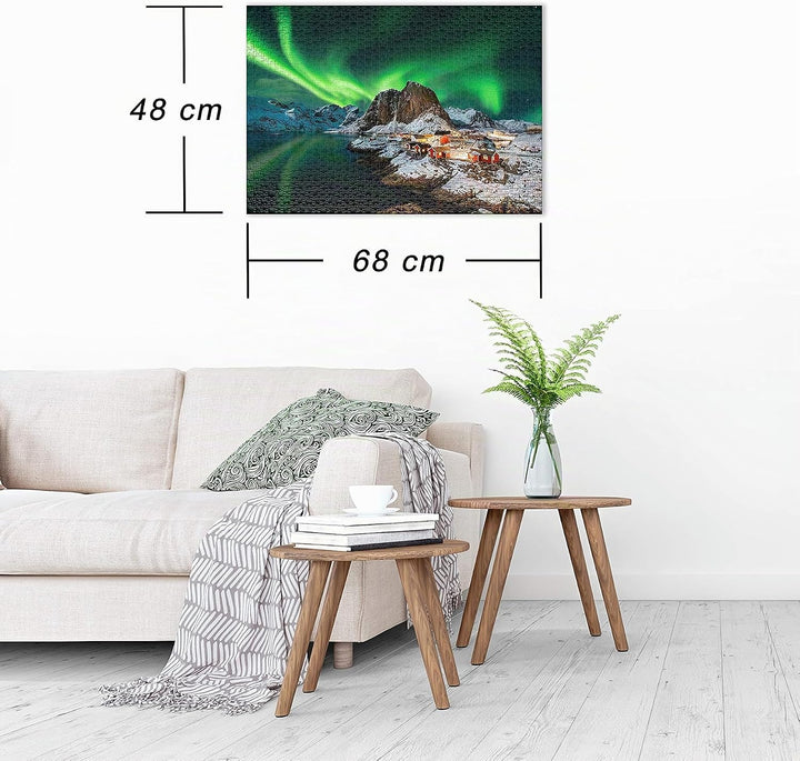 Ulmer Puzzleschmiede - Norwegen-Puzzle „Aurora Borealis - Nordlichter“ – Klassisches 1000 Teile Puzz