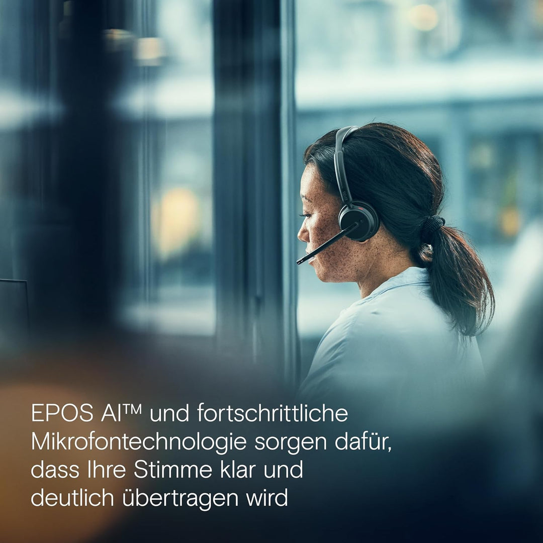 EPOS Impact 500 ANC Kabelloses Headset – Teams Zertifiziert mit USB-C & USB-A Konnektivität – Fortsc
