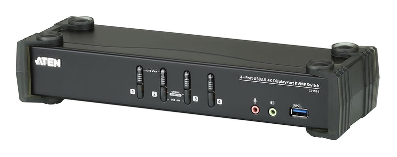 ATEN CS1924 4-Port USB 3.0 4K DisplayPort KVM Switch schwarz