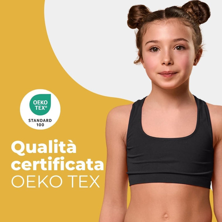 FOCENZA Top für Mädchen aus Mikrofaser, elastisch und bequem, ideal für Gymnastik und Sport, Multipa