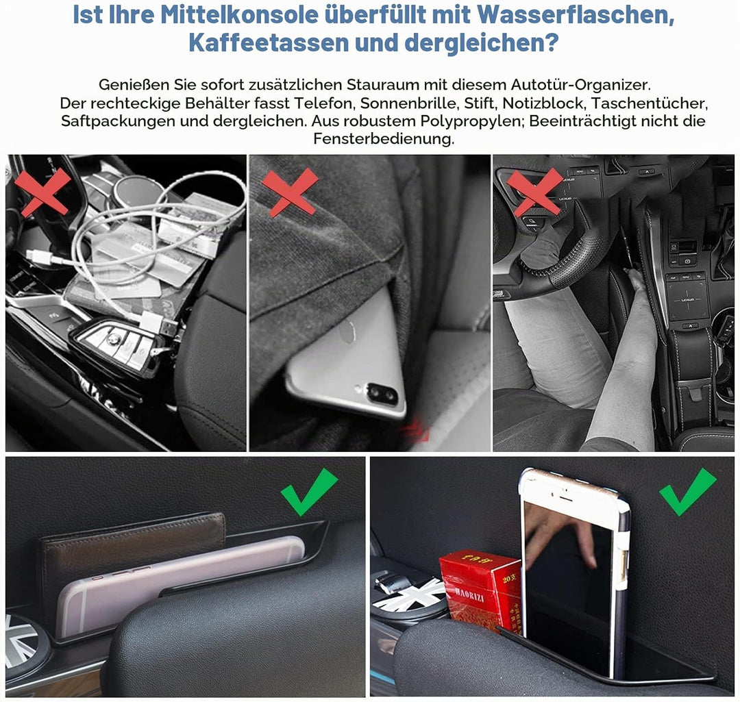 [2 Stück] CDEFG Kompatibel mit Mini Cooper F56 Auto Aufbewahrungsbox Autotür Innenrahmen Organizer A