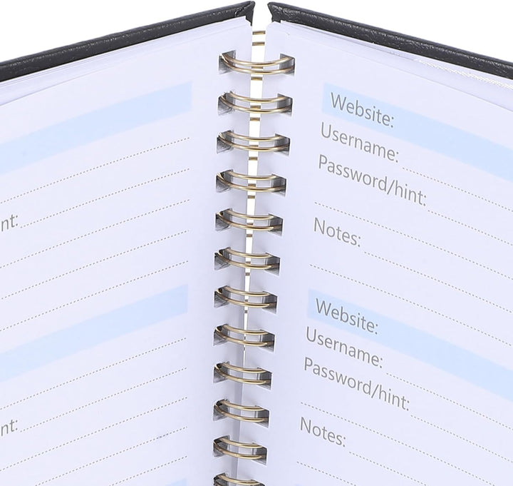 Passwort Organizer Spiralnotizbuch A6 mit Alphabetischen Registern Stiftschlaufe und Schloss Nachfül