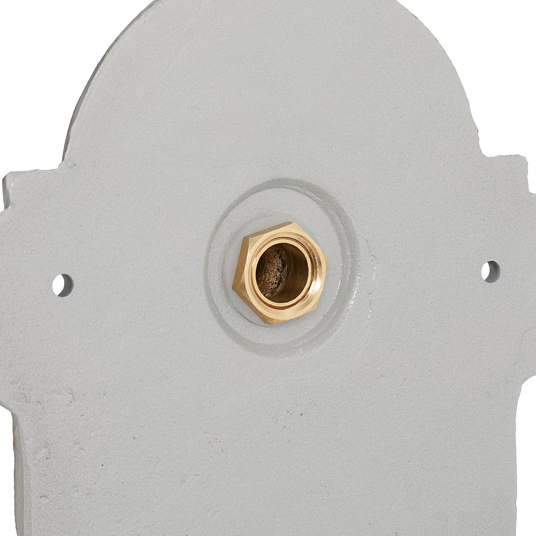 Relaxdays Wandbrunnen, nostalgisch, Waschbecken & Wasserhahn, Gartenbrunnen HBT 36 x 22 x 10,5 cm, G