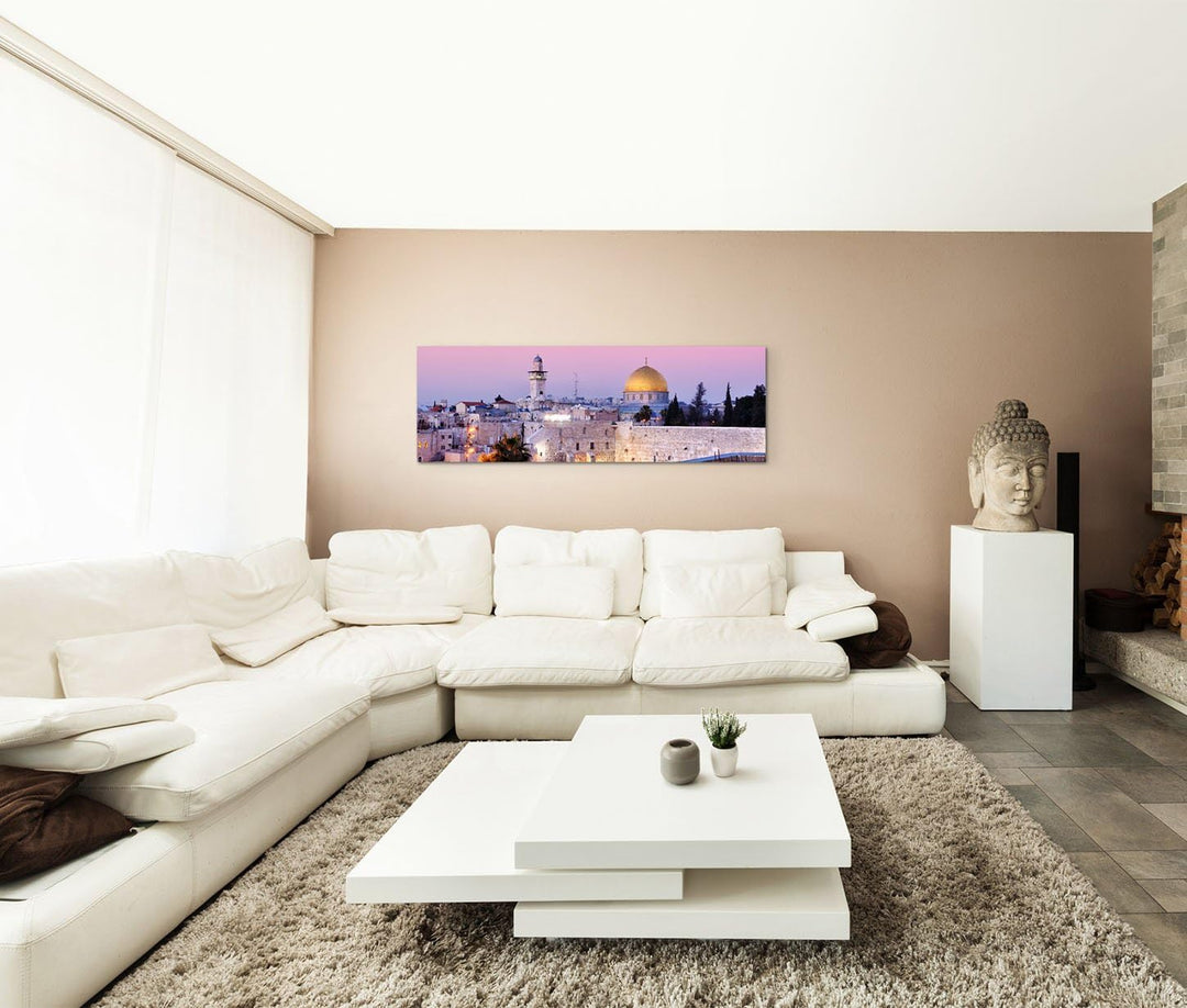 Paul Sinus Art 150x50cm Leinwandbild auf Keilrahmen Israel Jerusalem Dom Stadt Menschen Wandbild auf