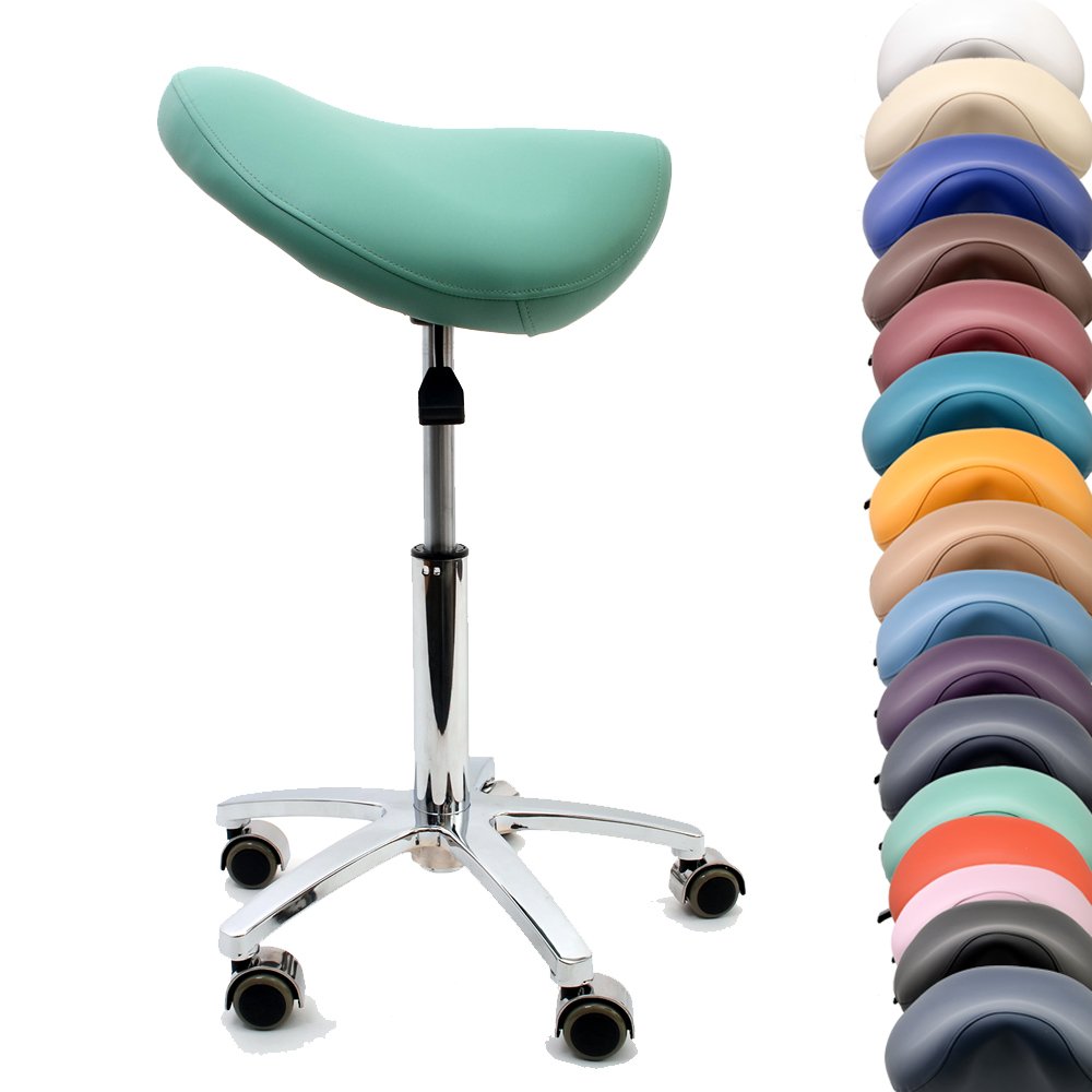 Promafit Sattelhocker/Sattelstuhl mit Gummirollen für alle Böden und Metallfuss - ergonomisch - stuf