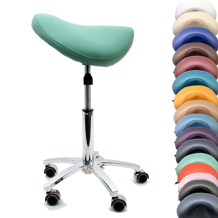 Promafit Sattelhocker/Sattelstuhl mit Gummirollen für alle Böden und Metallfuss - ergonomisch - stuf