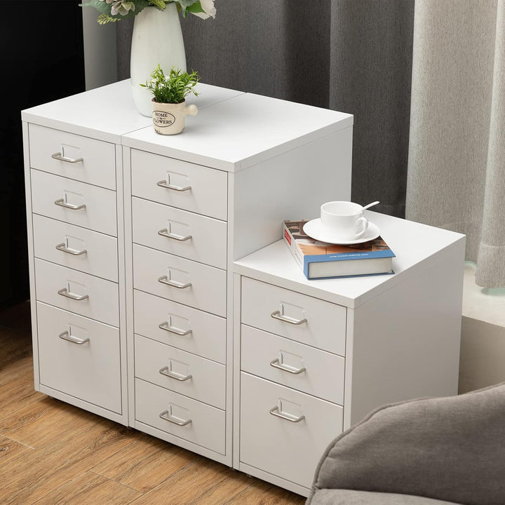 HollyHOME Mobiler Aktenschrank mit 5 Schubladen, rollender Aktenorganisator, Aufbewahrungsschrank au