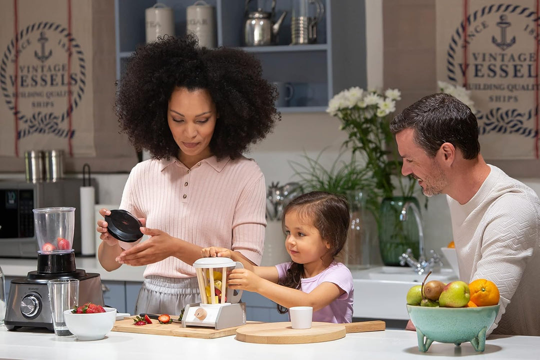 EverEarth Kinder Smoothie Mixer Spielset mit Früchten und Zubehör - Kindermixer Holzspielzeug Set fü