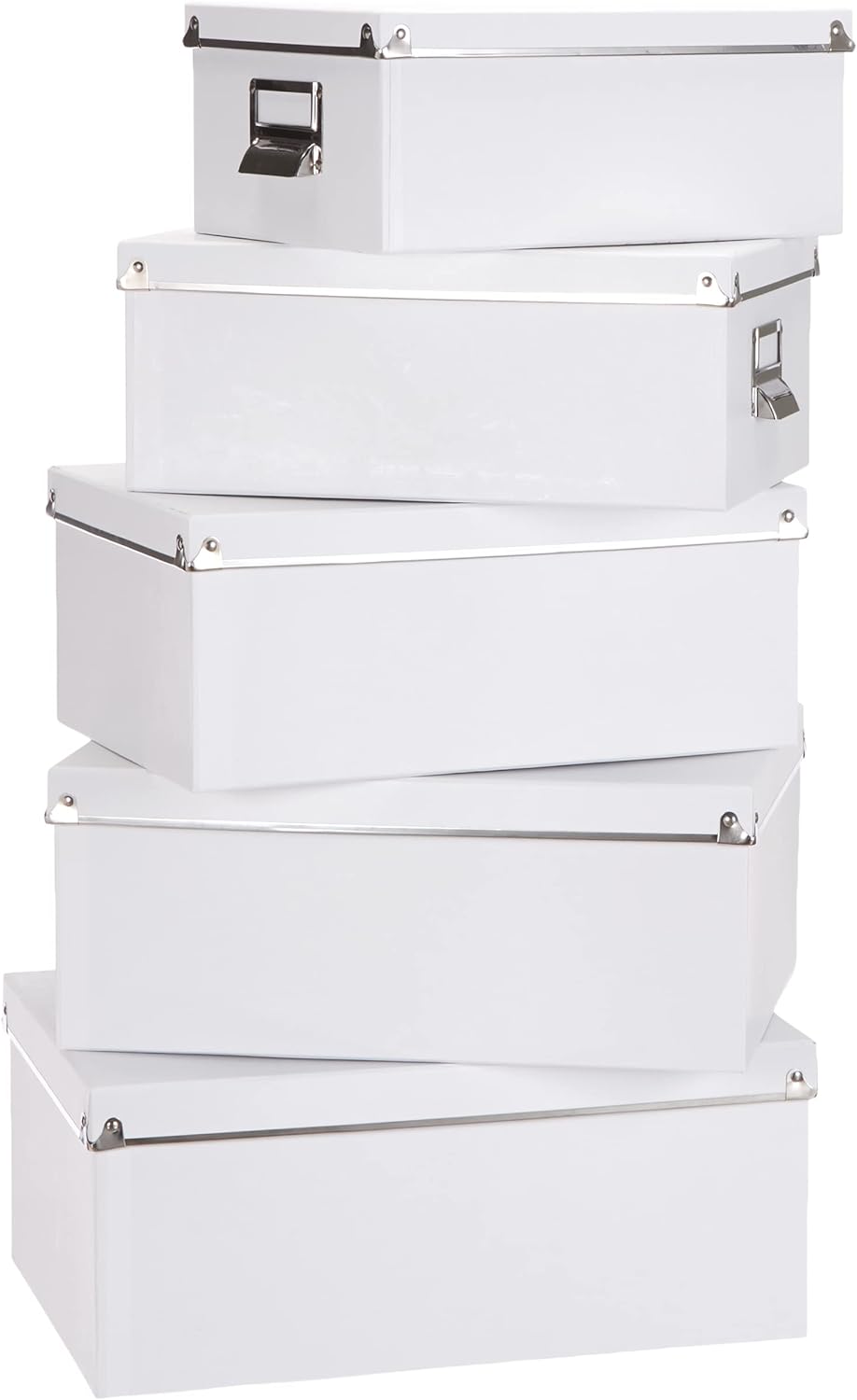 Zeller 17951 Boxen-Set, 5-tlg., Pappe, weiss, 1 - Pack, Weiss