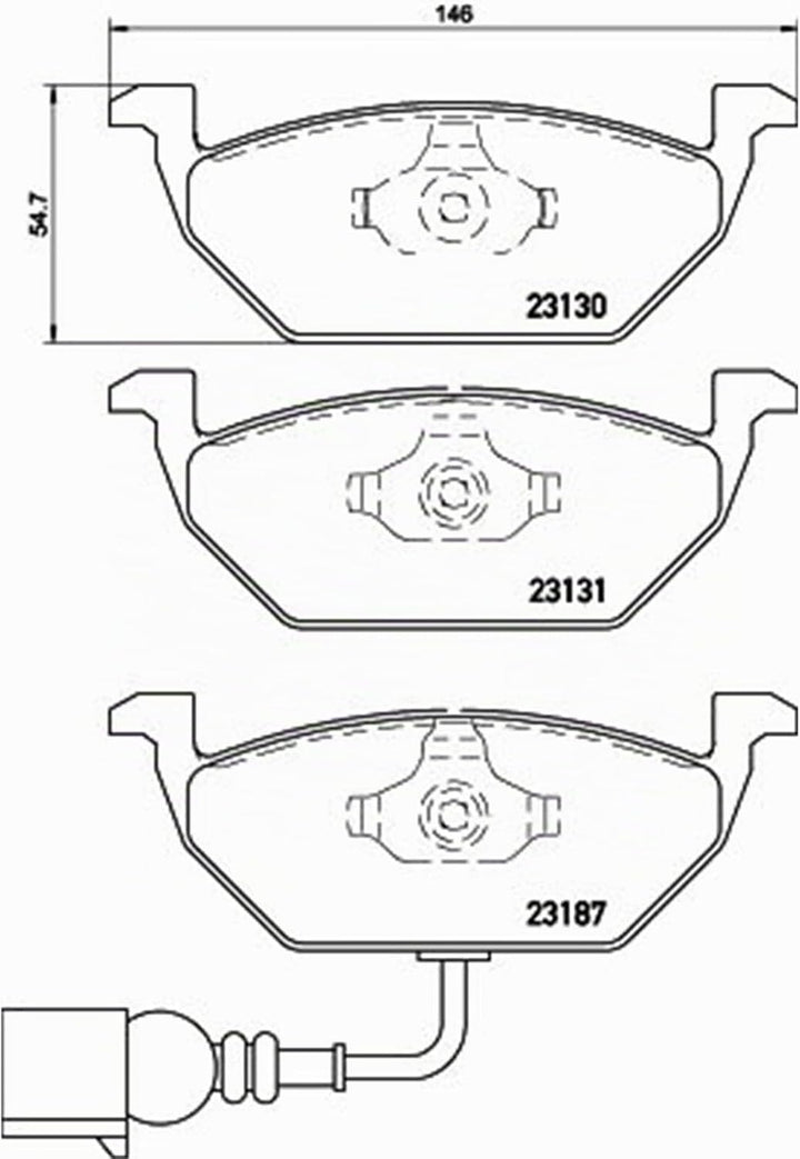 HELLA PAGID 8DB 355 008-551 Bremsbelagsatz - T1163 - Dicke/Stärke: 19.7mm - Bremssystem: Teves - mit